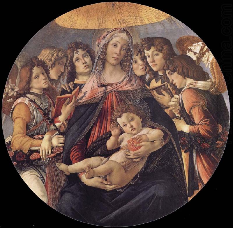The Madonna and the Nino with angeles, Sandro Botticelli